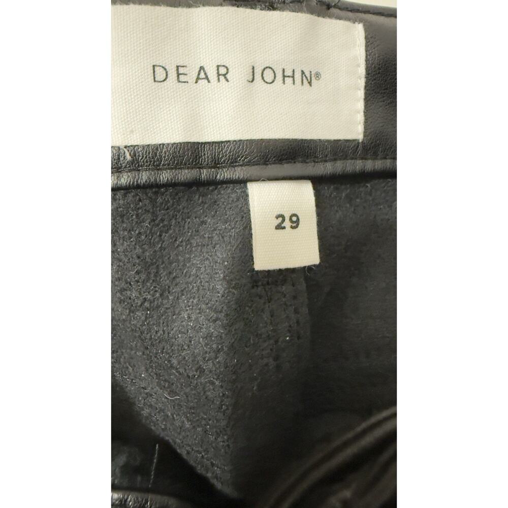 Dear John Jeanne Cropped Flare Mid Rise Vegan Leather Pants Women’s Size 29 - Picture 12 of 14